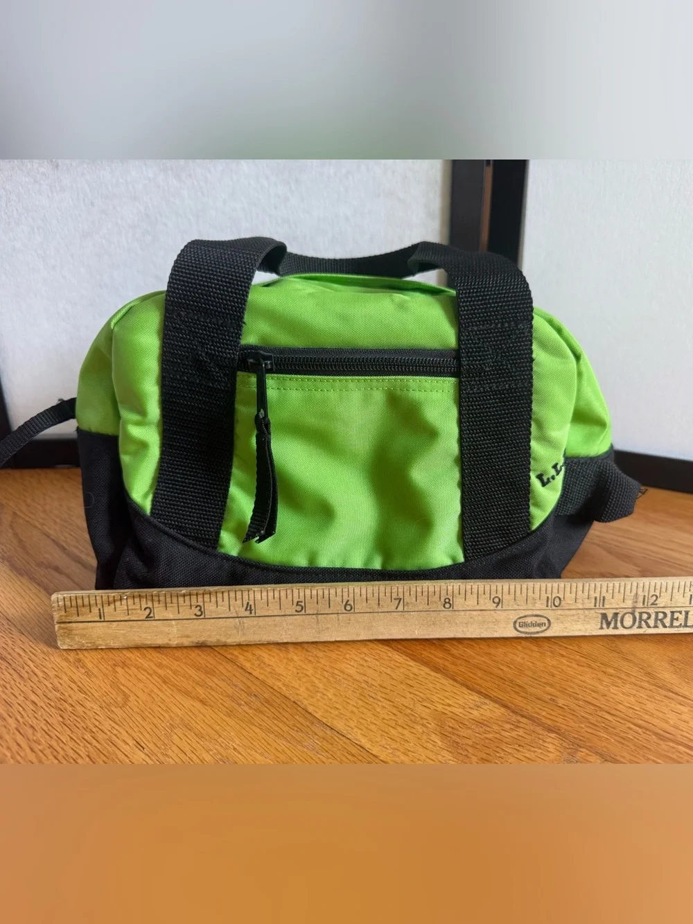 L.L.Bean MINI Duffel Bag Limited Edition Accessory Bag Green Black Discontinued